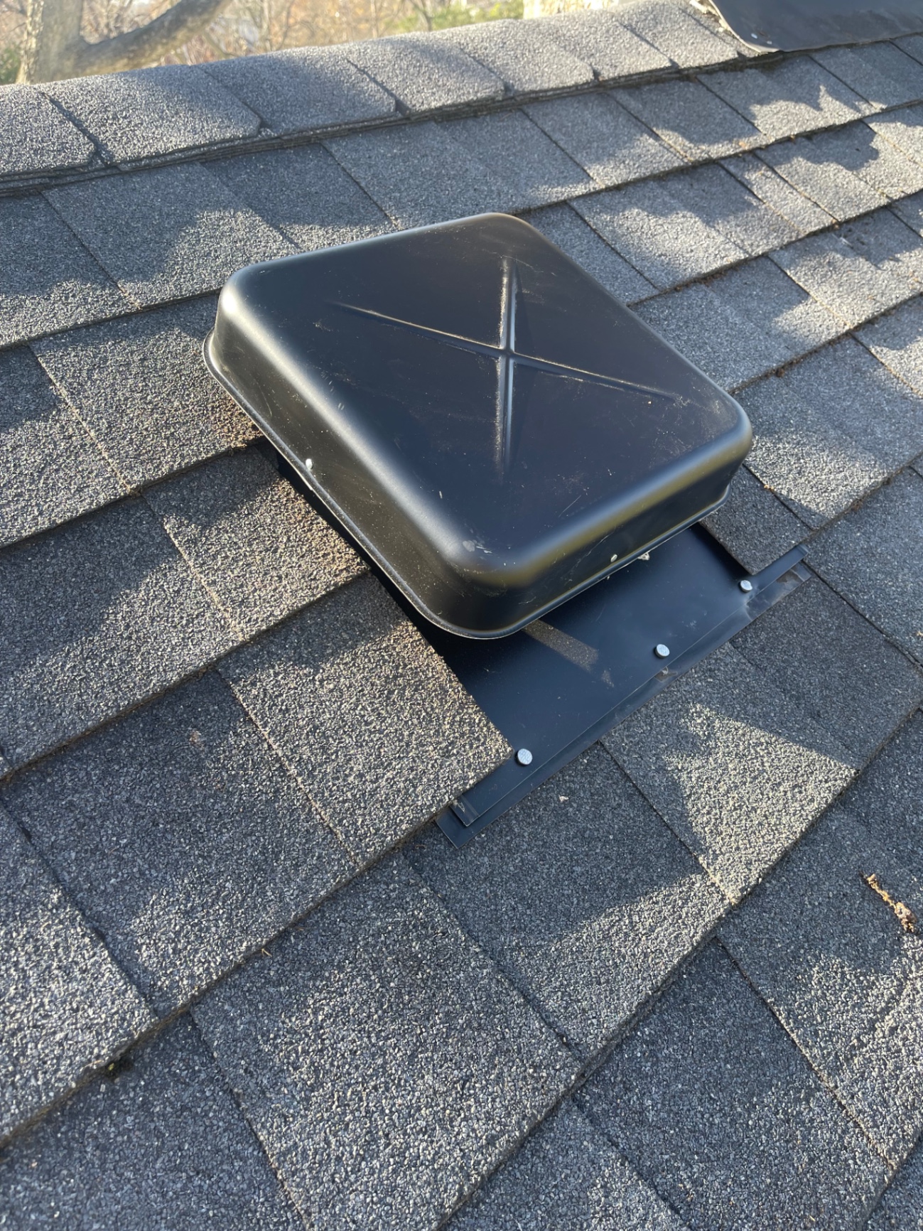 New low profile roof box vent after replacement