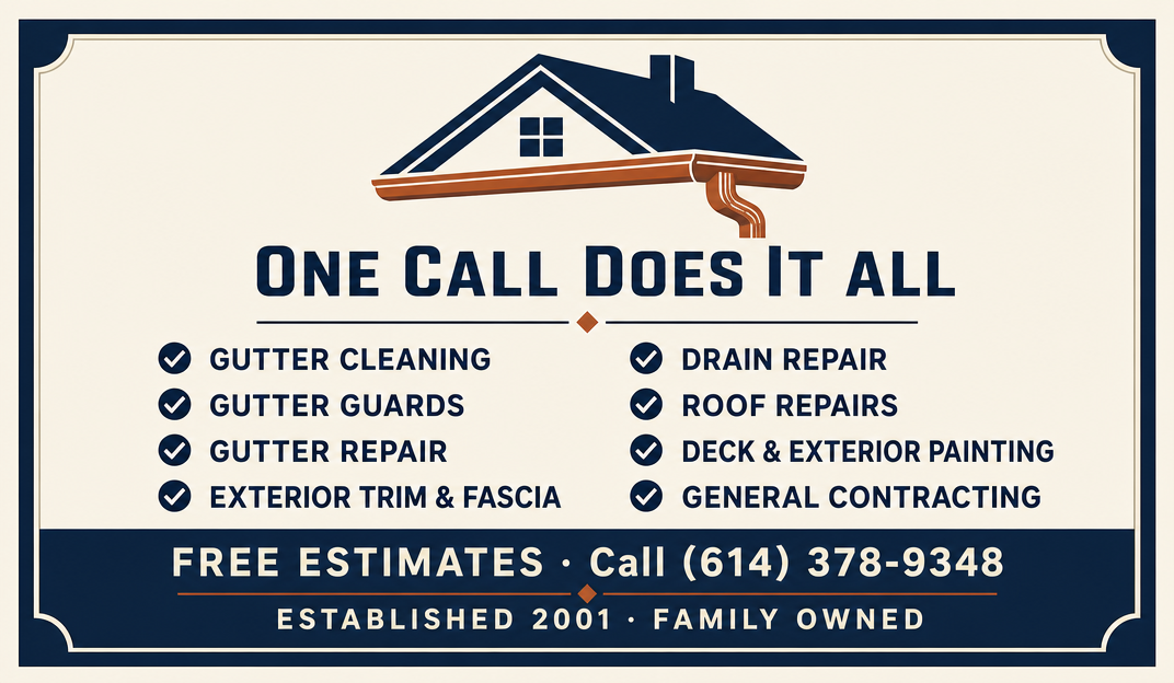 Westerville Contracting and Gutters business card back