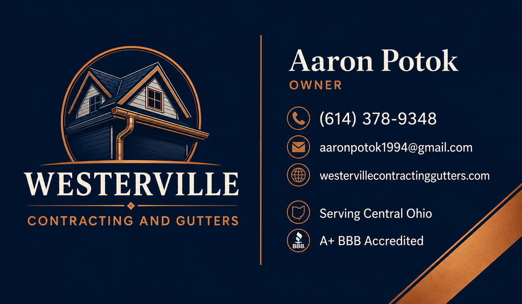 Westerville Contracting and Gutters business card front
