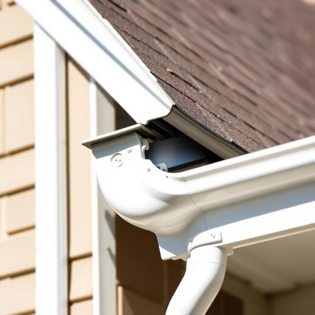 New white aluminum gutters